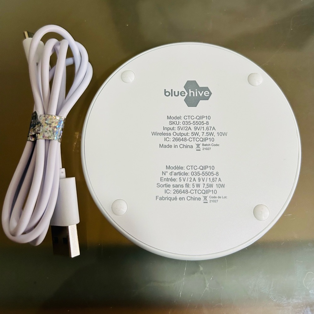 Blue hive bamboo Wireless Charger